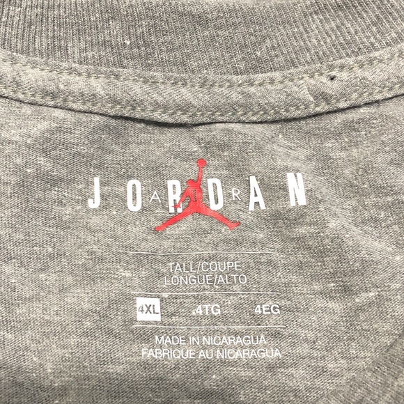 Nike Air Jordan Gray and Black Men’s Long Sleeve T-shirt Size 4XL - Picture 3 of 5